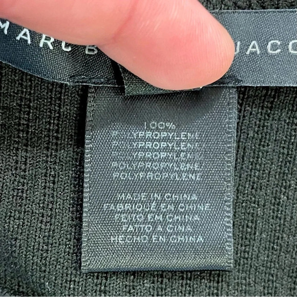 Marc By Marc Jacobs Black Ribbed Long Sleeve Mini Dress Form Fitting Size Medium - Picture 10 of 12